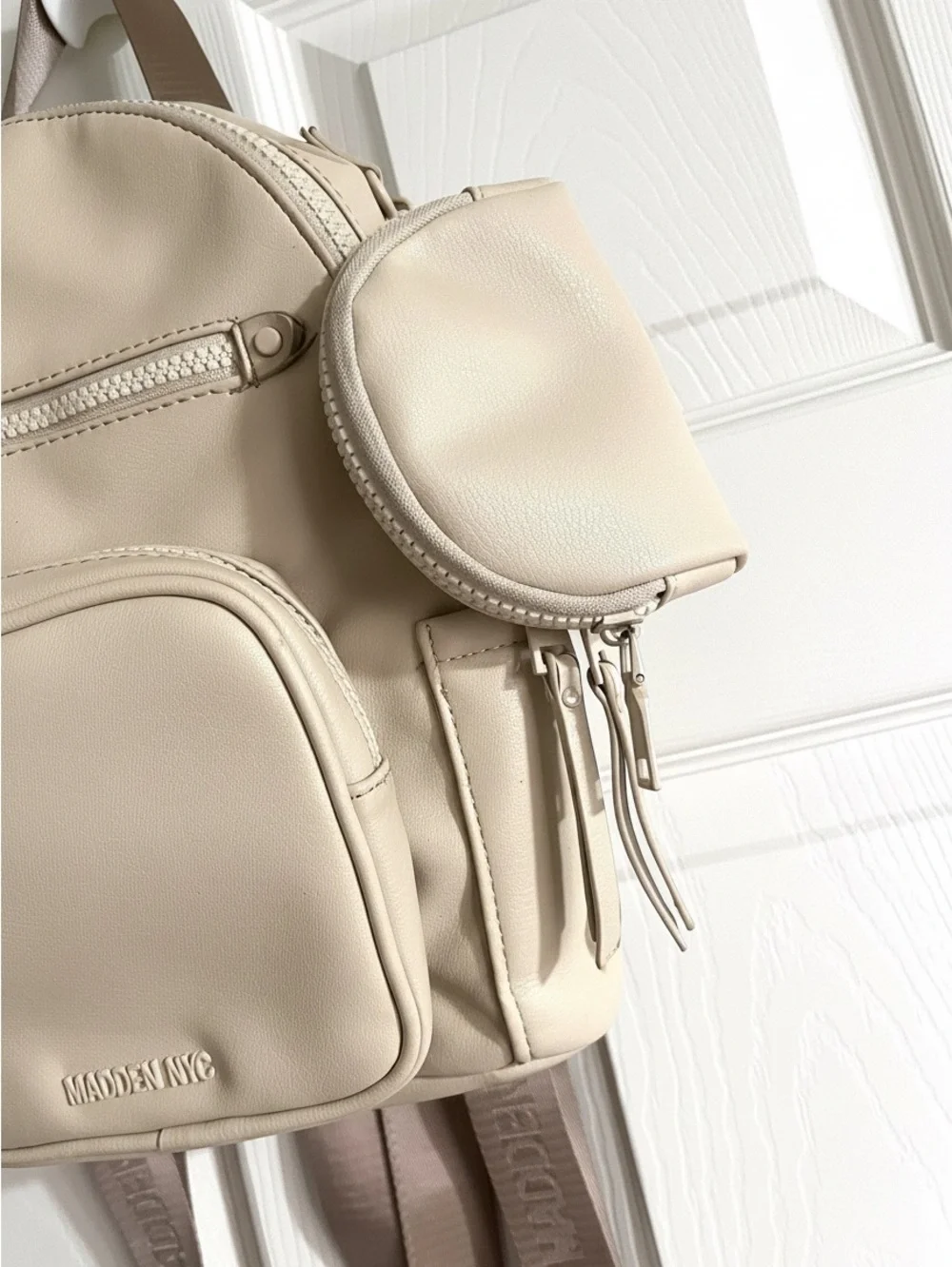 Cream Color Madden NYC Backpack Purse